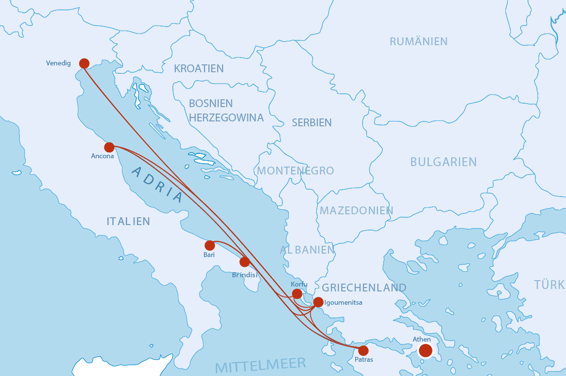 Griechenland Karte für Fähren