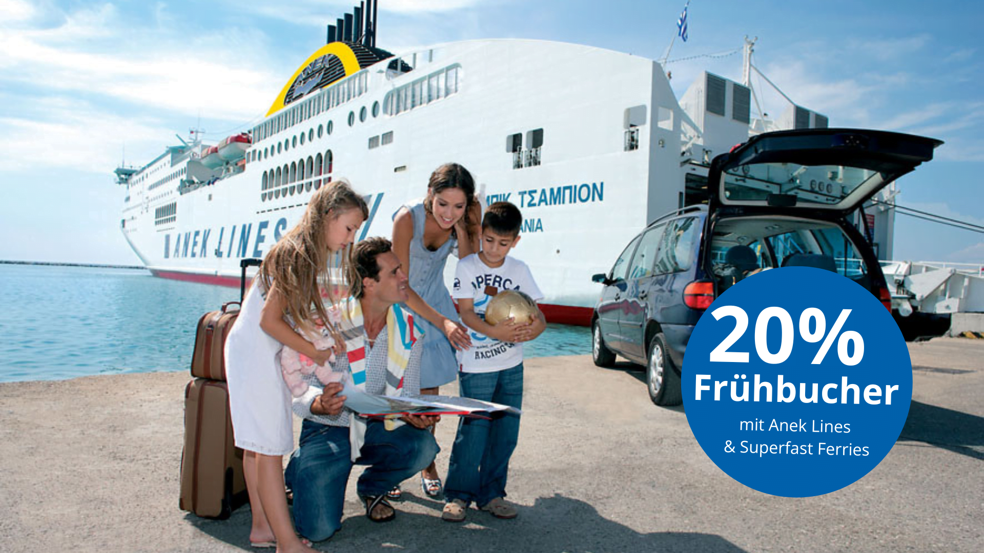 20% Frühbucherrabatt Anek mit der Fähre nach Griechenland